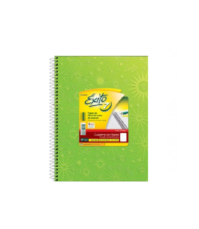Cuaderno Exito e7 C/Espiral 21x27cm. Forrado Verde Manzana 60 hs	