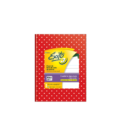 Cuaderno Éxito N°3 Rayado Forrado Rojo C/Lunares 48 hs.