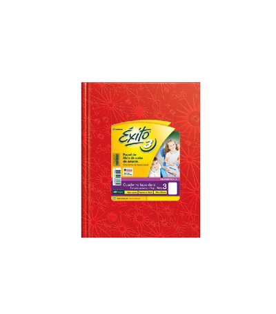 Cuaderno Éxito N°3 Rayado Forrado Rojo 48 hs.