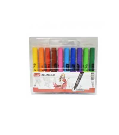 Marcadores Trabi Big Brush Punta Pincel Surtido x 10 u.