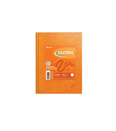 Cuaderno Gloria Tpa. Dura Rayado Forrado Naranja 42 hs.