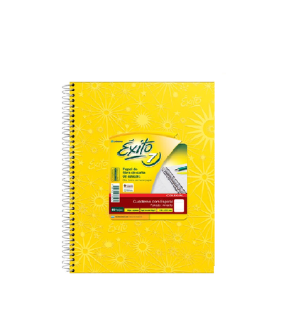 Cuaderno Exito e7 C/Espiral 21x27cm. Forrado Amarillo 60 hs