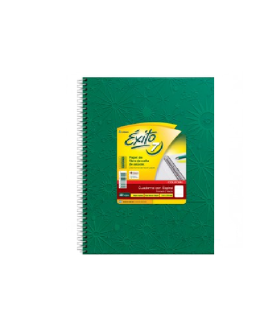Cuaderno Exito e7 C/Espiral 21x27cm.  Forrado Verde  60 hs