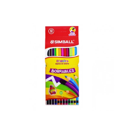 Lápices de Colores Simball Innovation Borrables largas  12 u.