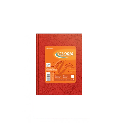 Cuaderno Gloria Tpa. Dura Rayado Forrado Rojo 42 hs.