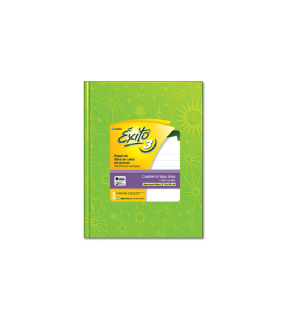 Cuaderno Éxito N”3 Rayado Forrado Verde Manzana 48 hs
