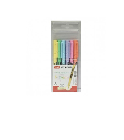 Marcadores Trabi Art Brush Pastel Punta Pincel Surtido x 6 u.