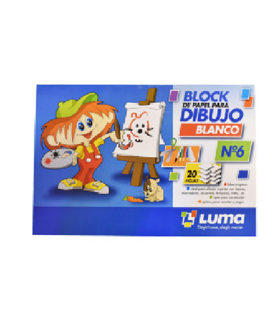 Block de Dibujo Luma N°6 Blanco 20 hs.