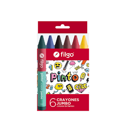 Crayones de Cera Filgo Pinto Jumbo 6 u.
