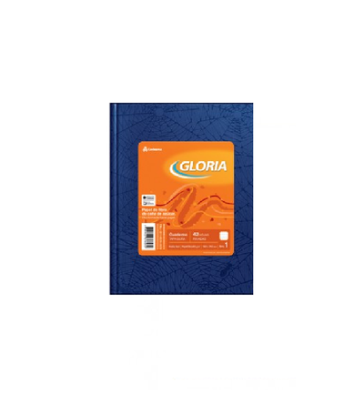 Cuaderno Gloria Tpa. Dura Rayado Forrado Azul 42 hs.