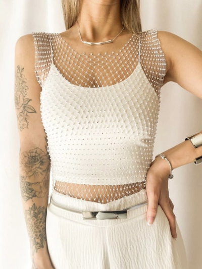 Top Red Strass importado