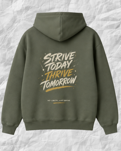 Beaver, Hoodie " Progress over perfection " verde seco