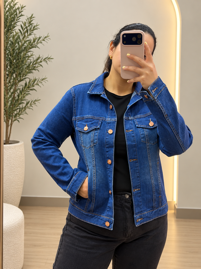 CAMPERA JEANS CLASICA AZUL 