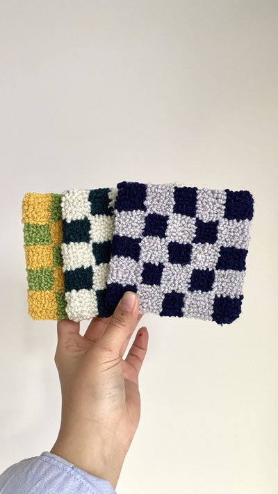 Set x4 posavasos cuadrados + porta posavasos