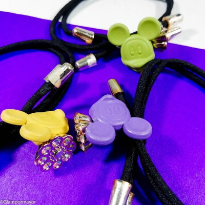 TRIO DE COLITAS NEGRAS MICKEY STRASS X12