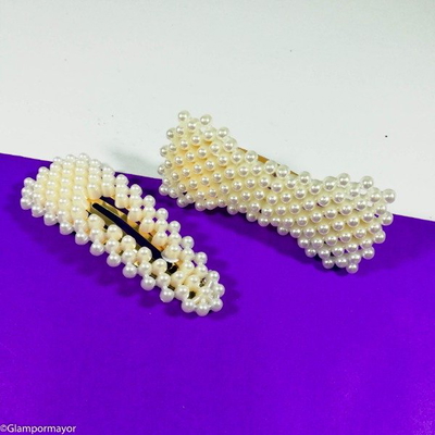 HEBILLA TIC TAC CON PERLAS VARIAS