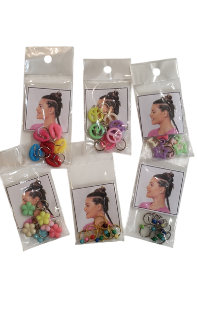 Argollitas para trenzas II x6 unidades (modelos surtidos)