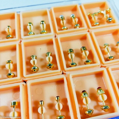 AROS ABRIDORES CAJA X 12 PARES (Enchapados en Oro)