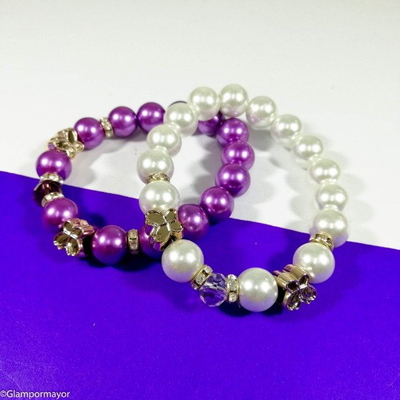 PULSERA ELÁSTICA CON PERLA DOCENA