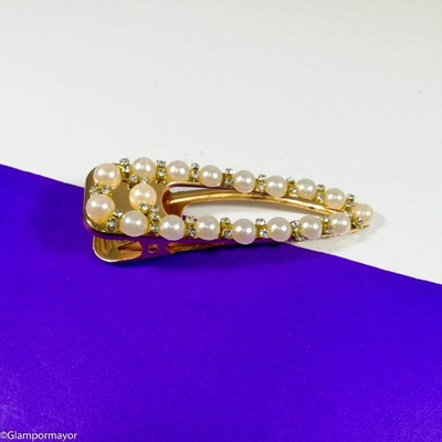 HEBILLA TRIANGULAR PERLAS Y STRASS X 3