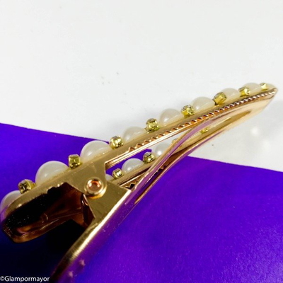 HEBILLA TRIANGULAR PERLAS Y STRASS X 3