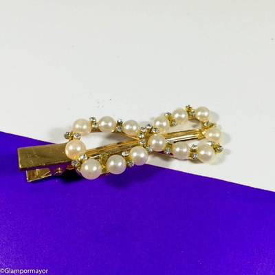 HEBILLA INFINITO PERLAS Y STRASS X 3