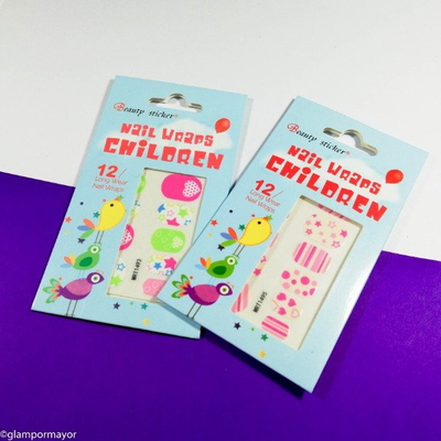 STICKER PARA UÑAS PARA NIÑOS X 12