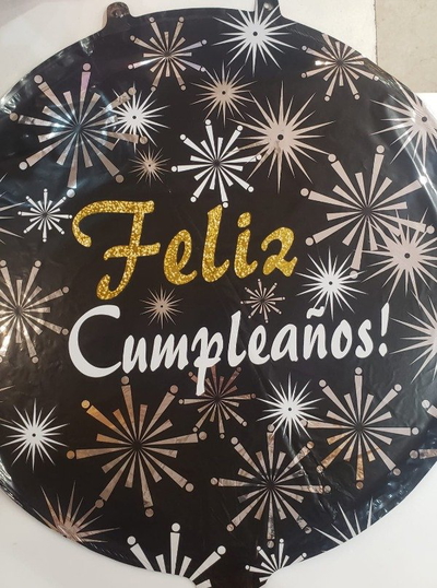 Globo "Feliz Cumpleaños" x 6 u. ByN