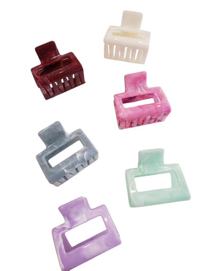 Broches rectangular chico marmolado x 12