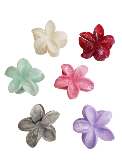Broches hawaianos marmolados x 12