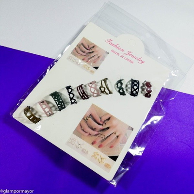 SET DE ANILLOS REGULABLES COLORES