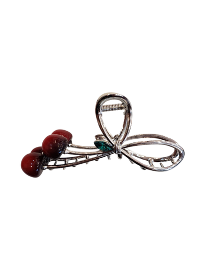 Broches cereza de metal x 12