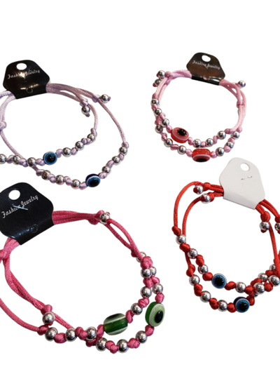 PULSERAS PARA COMPARTIR HILO CON DIJE DE OJO TURCO x2