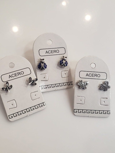 Aritos de Acero Quirúrgico (x par) (modelos surtidos)