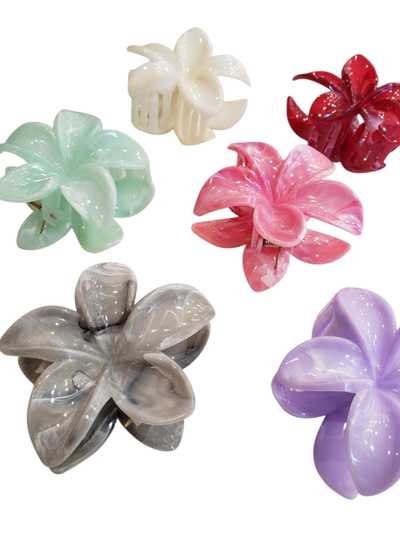 Broches hawaianos marmolados x 12