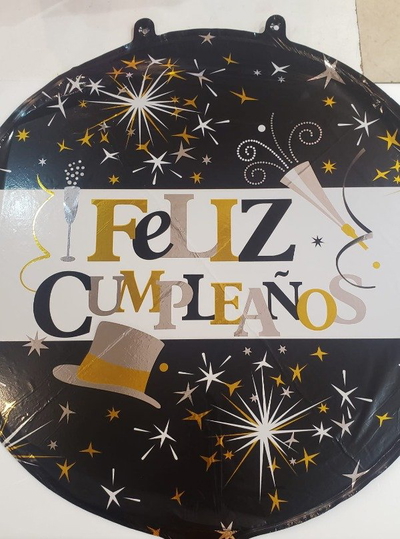Globo "Feliz Cumpleaños" x 6 u. ByN