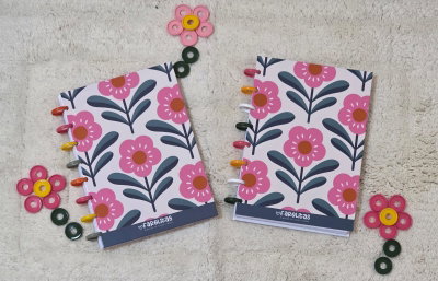 Cuaderno A5 flores rosas