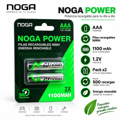 Pilas recargables AAA NOGA