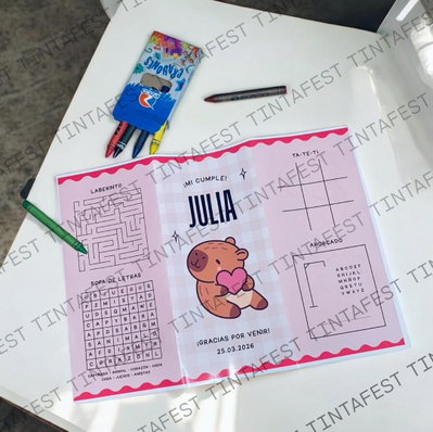 PACK SOUVENIR TRIPTICOS CON CRAYONES (x10u)
