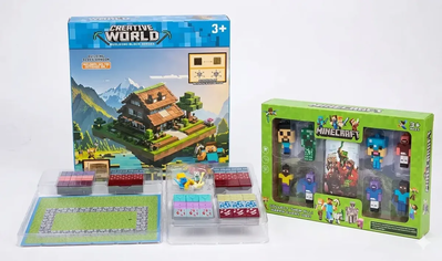 Set Figuras x 8 + Bloques Magnéticos My World MineCraft