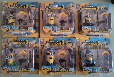 Kit X3 Muñecos Minions Policía Bloques Figuras Surtidas