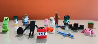 Set De 17 Figuras 3D Estilo Minecraft