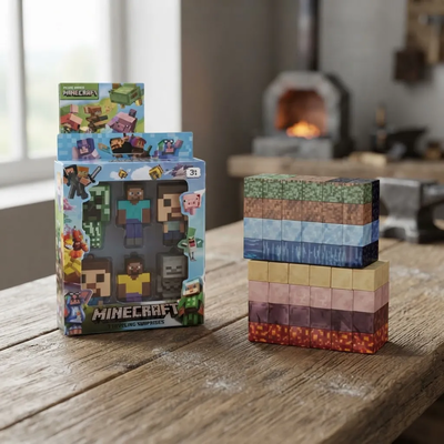 Bloques Magneticos Y Set 6 Personajes Minecraft