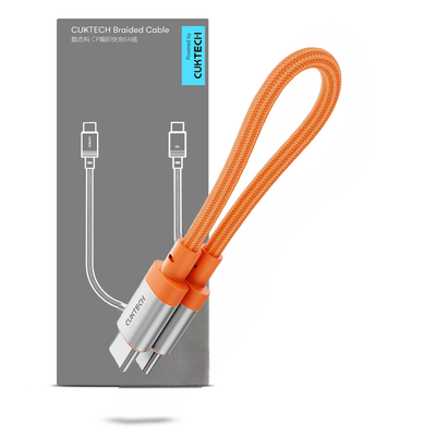 Cable USB-C Magnético 240W  (PD3.1) con E-Marker, carga ultra rápida 15CM Naranja
