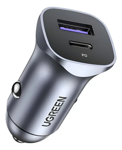 Cargador Auto Carga Rapida 2 Puertos Usb + Usb-c 30w Ugreen 40858