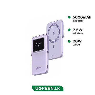 POWER BANK  INALAMBRICO MAGNETICO 5.000 mAh MORADO