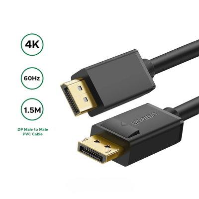 Cable UGREEN de 1,5 metro 4K, 60 Hz, DisplayPort macho a macho – DP102 – 10245