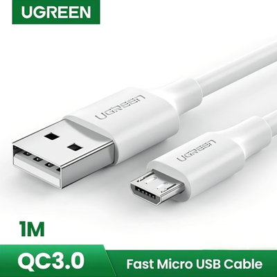 Cable USB A 2.0 a Micro USB UGREEN de 1 Metro color blanco US289-60141