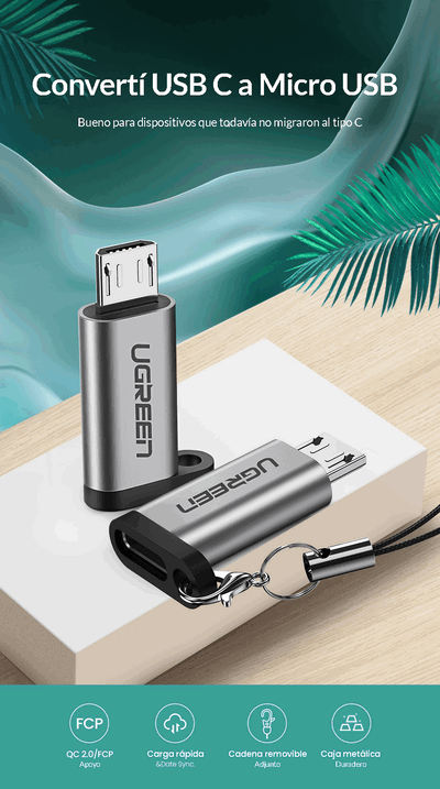 Ugreen Adaptador Micro USB macho a USB-C hembra 50590