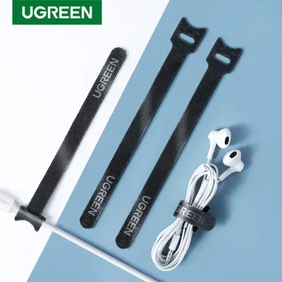 Tira Organizadora De Cable Ugreen con Velcro Autoadhesivo x20 Color Negro LP401-20245P20